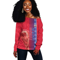 Custom Afro-Haiti Football Off Shoulder Sweater 2026 Grenadye Alaso Red Version - Wonder Print Shop