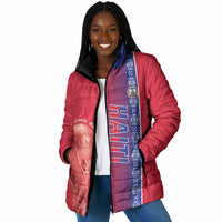 Custom Afro-Haiti Football Padded Jacket 2026 Grenadye Alaso Red Version - Wonder Print Shop