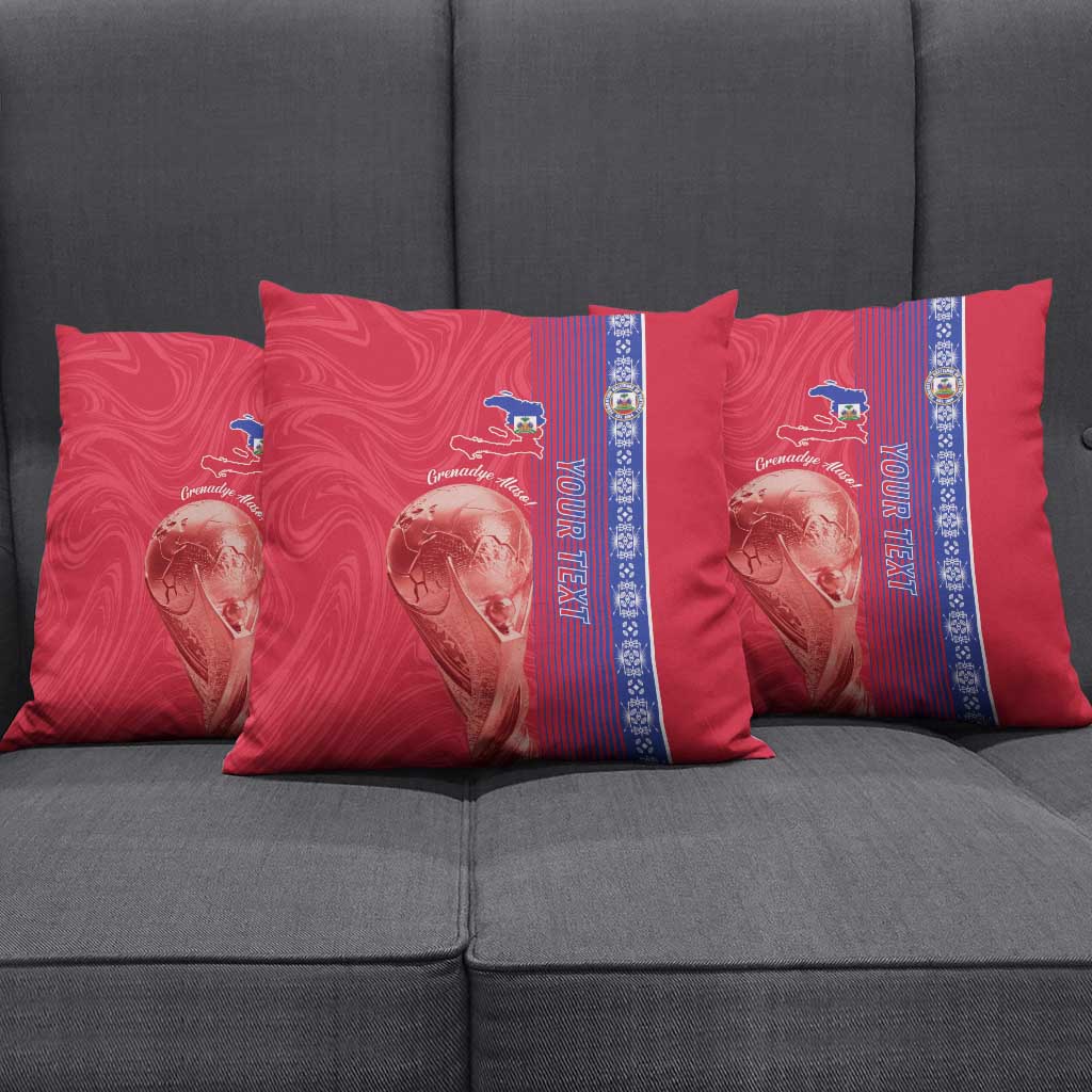 Custom Afro-Haiti Football Pillow Cover 2026 Grenadye Alaso Red Version - Wonder Print Shop