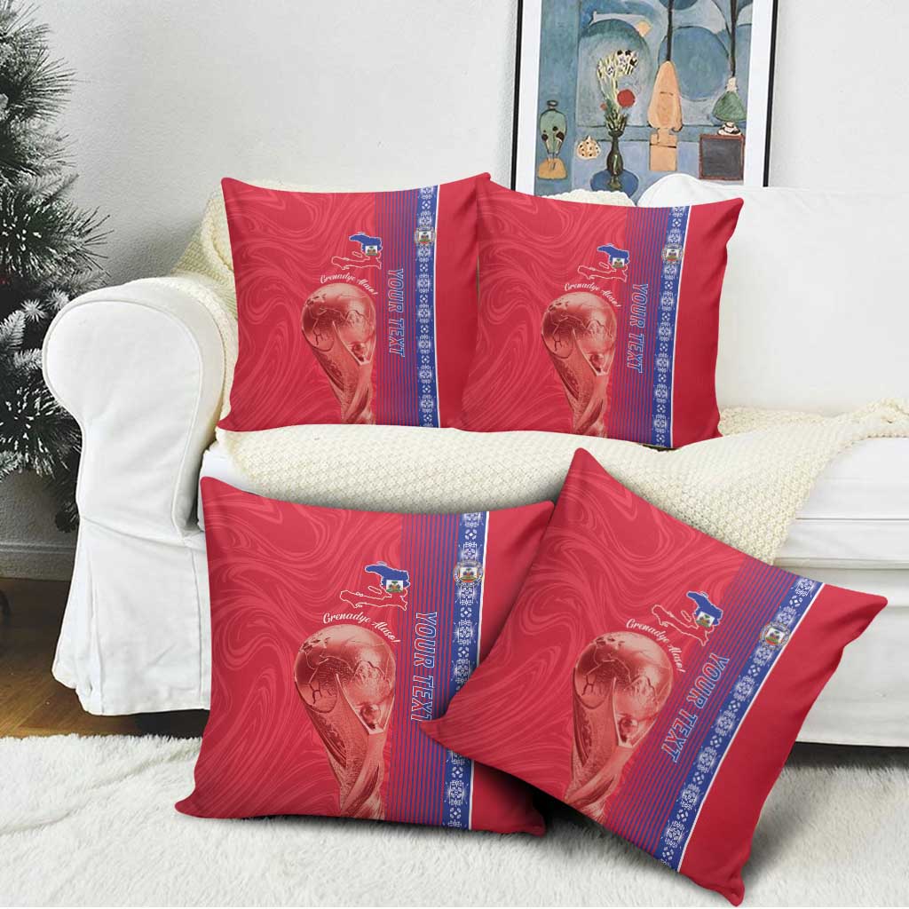 Custom Afro-Haiti Football Pillow Cover 2026 Grenadye Alaso Red Version - Wonder Print Shop