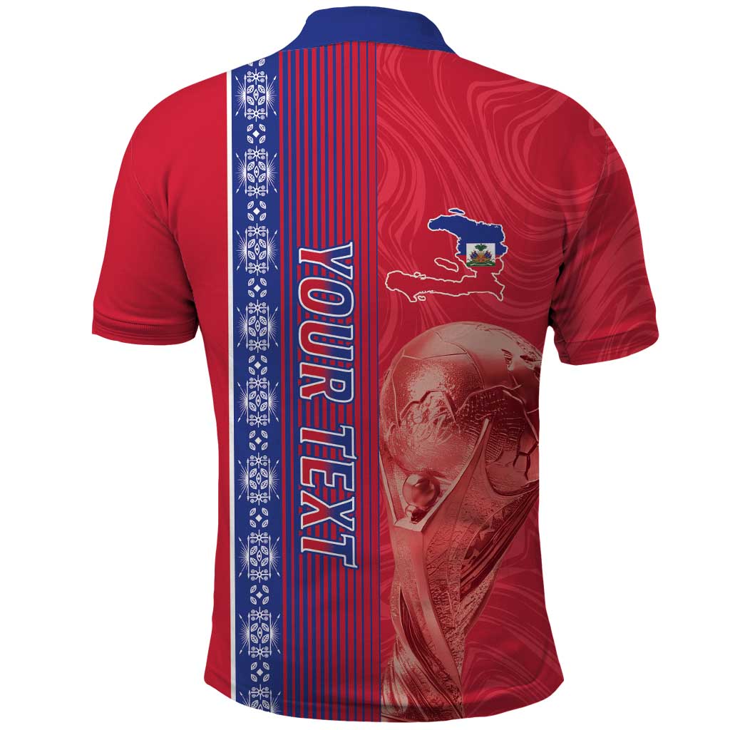 Custom Afro-Haiti Football Polo Shirt 2026 Grenadye Alaso Red Version LT14
