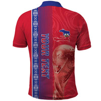 Custom Afro-Haiti Football Polo Shirt 2026 Grenadye Alaso Red Version LT14