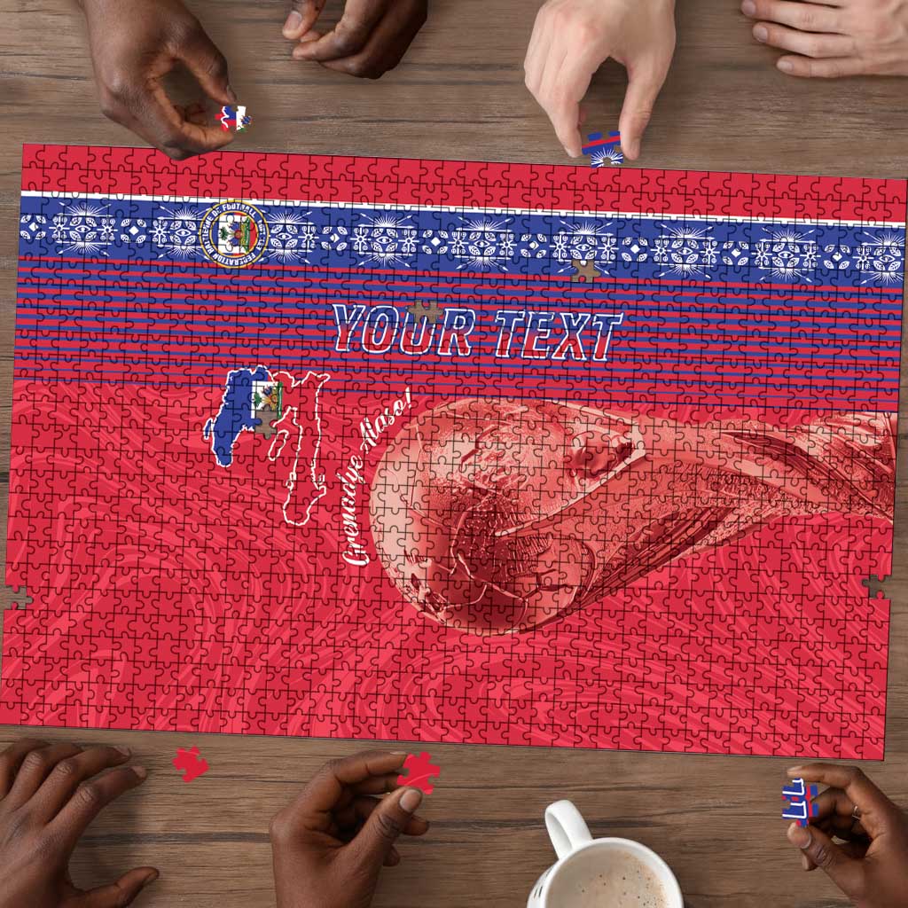 Custom Afro-Haiti Football Puzzle 2026 Grenadye Alaso Red Version - Wonder Print Shop