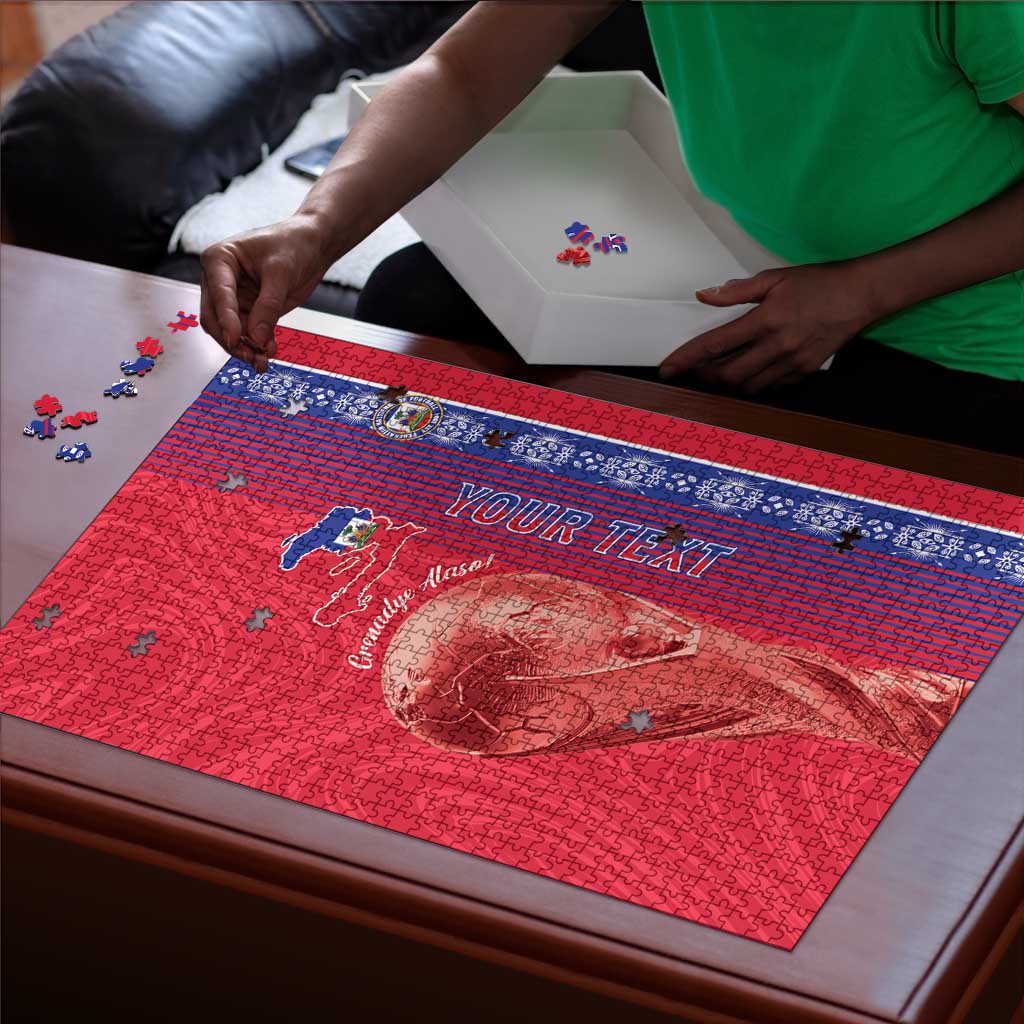 Custom Afro-Haiti Football Puzzle 2026 Grenadye Alaso Red Version - Wonder Print Shop