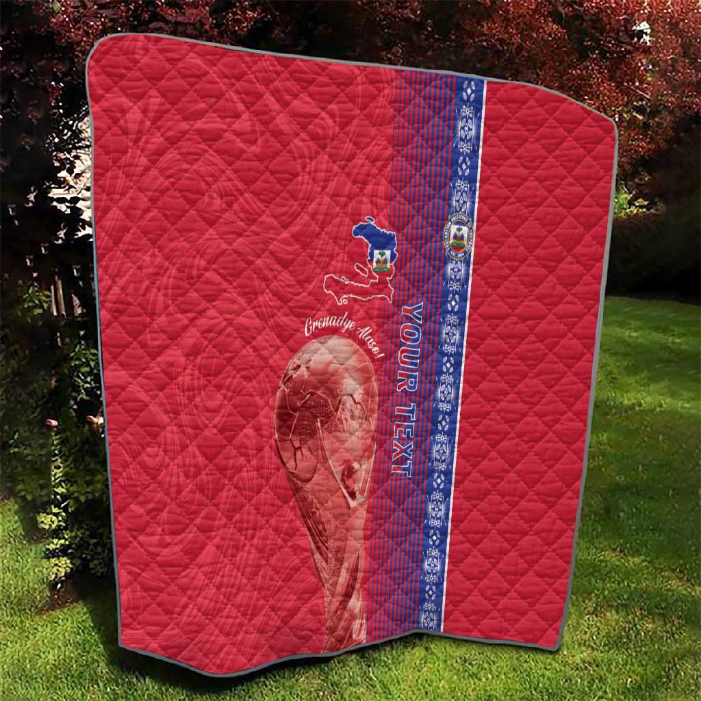 Custom Afro-Haiti Football Quilt 2026 Grenadye Alaso Red Version - Wonder Print Shop