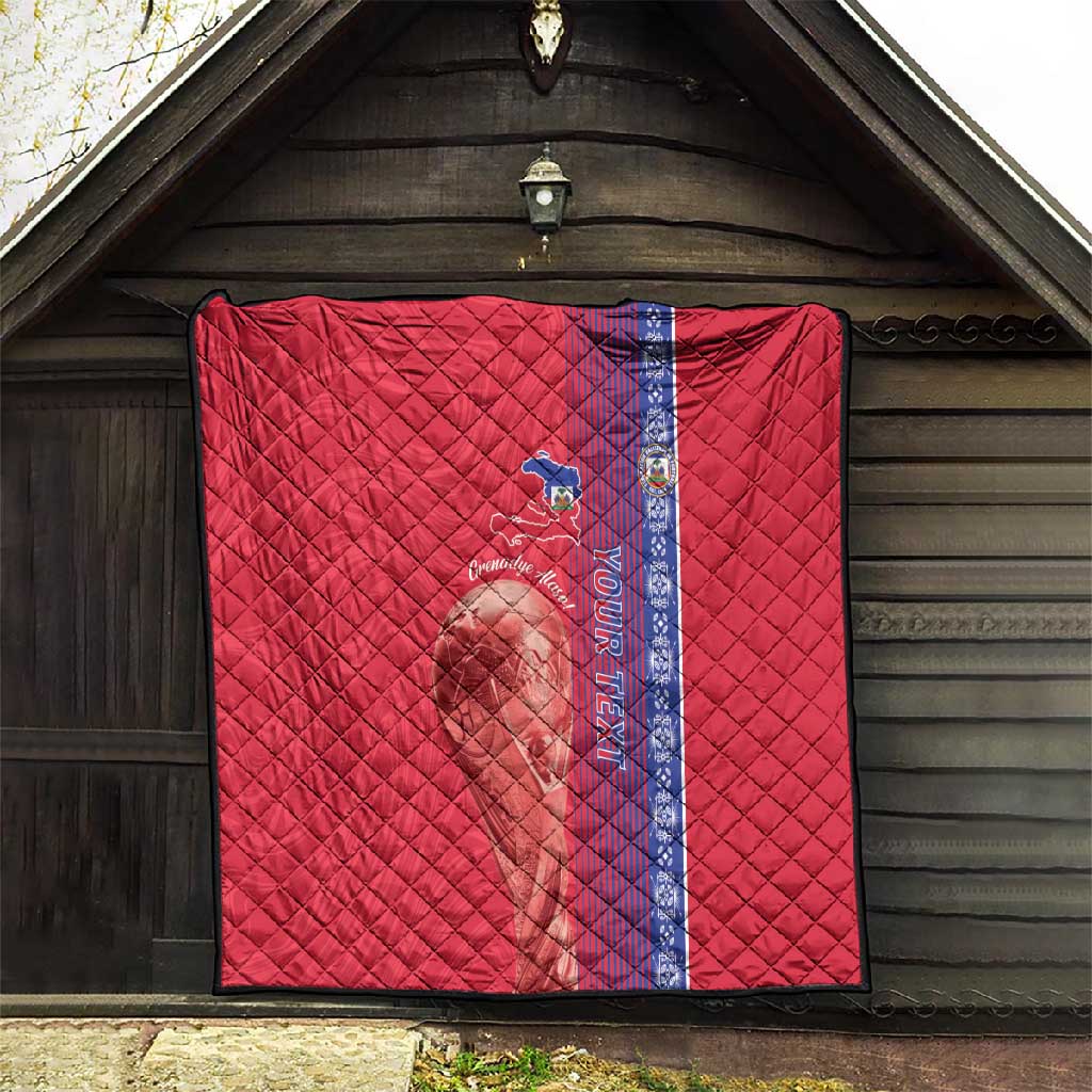 Custom Afro-Haiti Football Quilt 2026 Grenadye Alaso Red Version - Wonder Print Shop