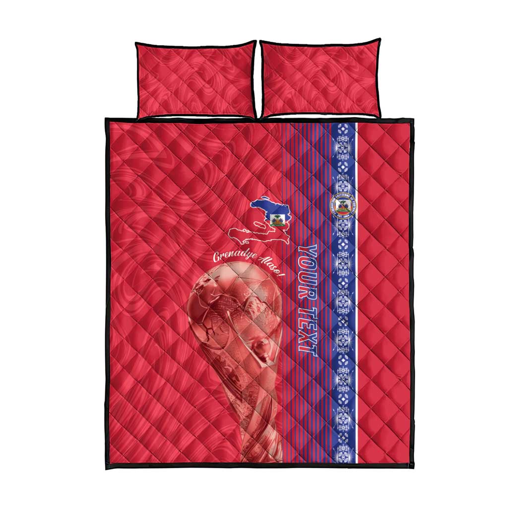 Custom Afro-Haiti Football Quilt Bed Set 2026 Grenadye Alaso Red Version - Wonder Print Shop