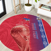 Custom Afro-Haiti Football Round Carpet 2026 Grenadye Alaso Red Version - Wonder Print Shop