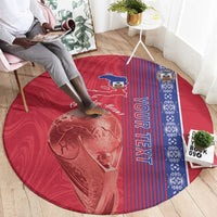 Custom Afro-Haiti Football Round Carpet 2026 Grenadye Alaso Red Version - Wonder Print Shop