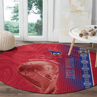 Custom Afro-Haiti Football Round Carpet 2026 Grenadye Alaso Red Version - Wonder Print Shop
