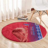 Custom Afro-Haiti Football Round Carpet 2026 Grenadye Alaso Red Version - Wonder Print Shop