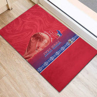 Custom Afro-Haiti Football Rubber Doormat 2026 Grenadye Alaso Red Version - Wonder Print Shop