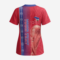 Custom Afro-Haiti Football Scrub Top 2026 Grenadye Alaso Red Version - Wonder Print Shop