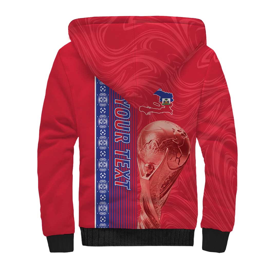 Custom Afro-Haiti Football Sherpa Hoodie 2026 Grenadye Alaso Red Version - Wonder Print Shop