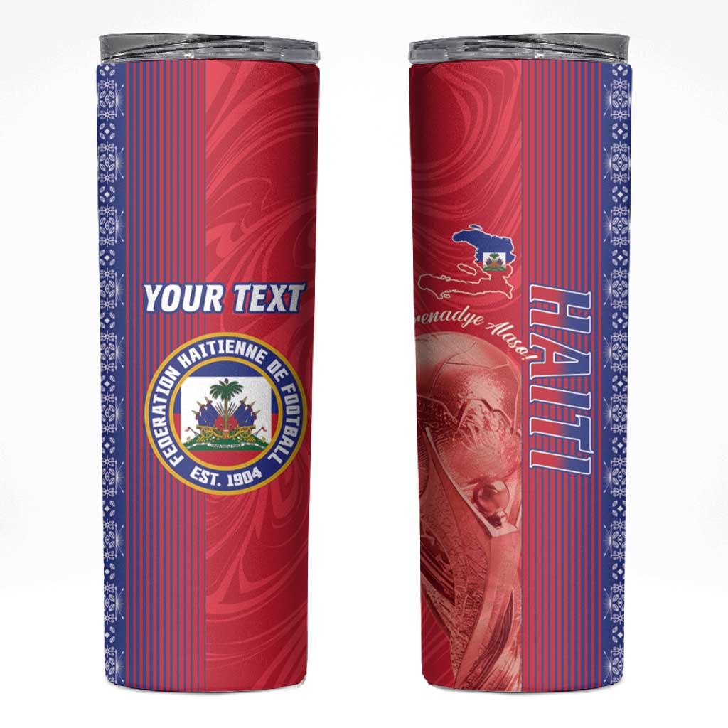 Custom Afro-Haiti Football Skinny Tumbler 2026 Grenadye Alaso Red Version - Wonder Print Shop