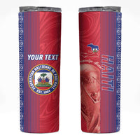 Custom Afro-Haiti Football Skinny Tumbler 2026 Grenadye Alaso Red Version - Wonder Print Shop