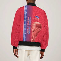 Custom Afro-Haiti Football Sleeve Zip Bomber Jacket 2026 Grenadye Alaso Red Version - Wonder Print Shop