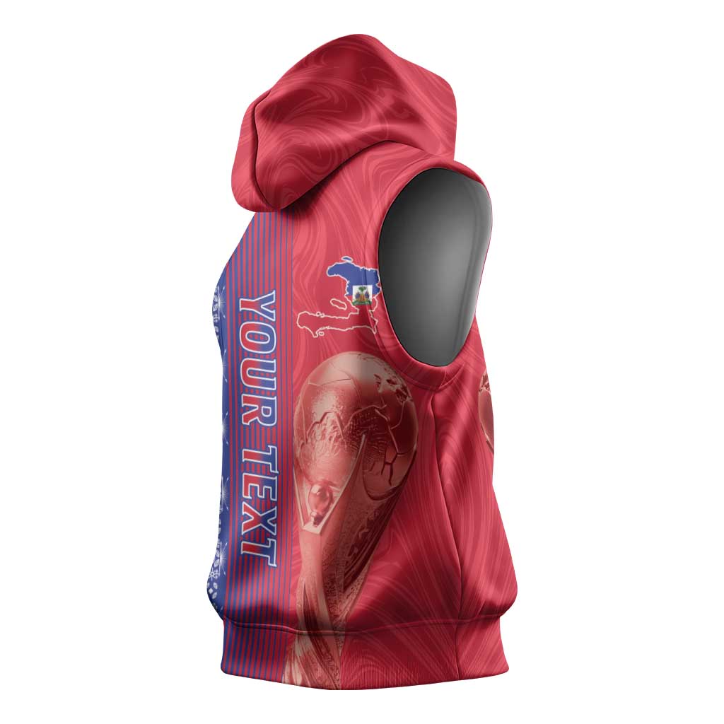 Custom Afro-Haiti Football Sleeveless Hoodie 2026 Grenadye Alaso Red Version - Wonder Print Shop