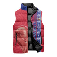 Custom Afro-Haiti Football Sleeveless Puffer Jacket 2026 Grenadye Alaso Red Version - Wonder Print Shop