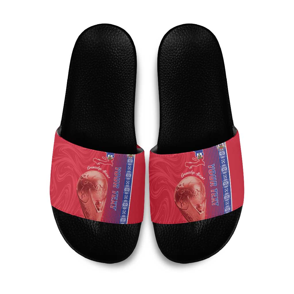 Custom Afro-Haiti Football Slide Sandals 2026 Grenadye Alaso Red Version - Wonder Print Shop