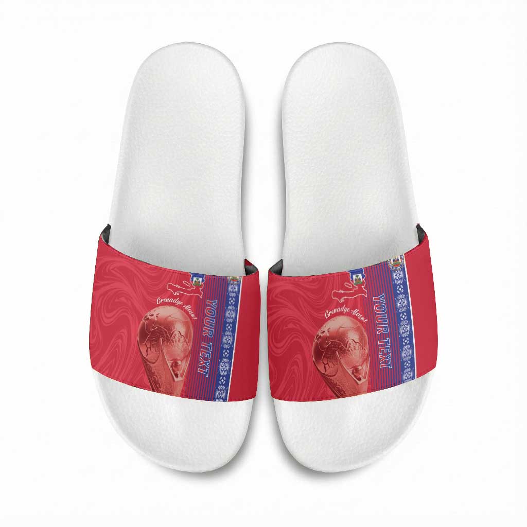 Custom Afro-Haiti Football Slide Sandals 2026 Grenadye Alaso Red Version - Wonder Print Shop