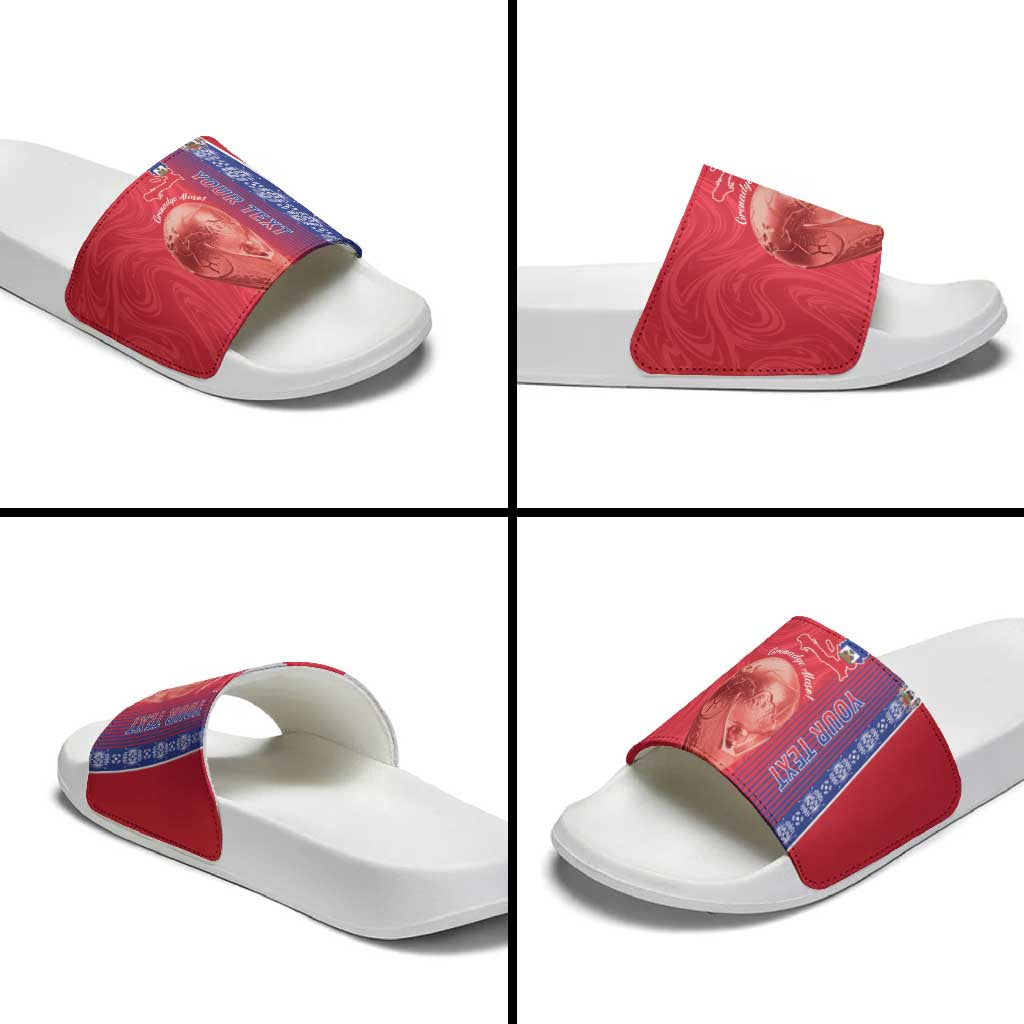 Custom Afro-Haiti Football Slide Sandals 2026 Grenadye Alaso Red Version - Wonder Print Shop