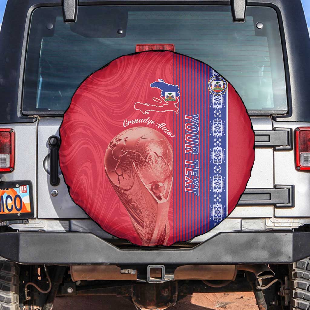 Custom Afro-Haiti Football Spare Tire Cover 2026 Grenadye Alaso Red Version - Wonder Print Shop