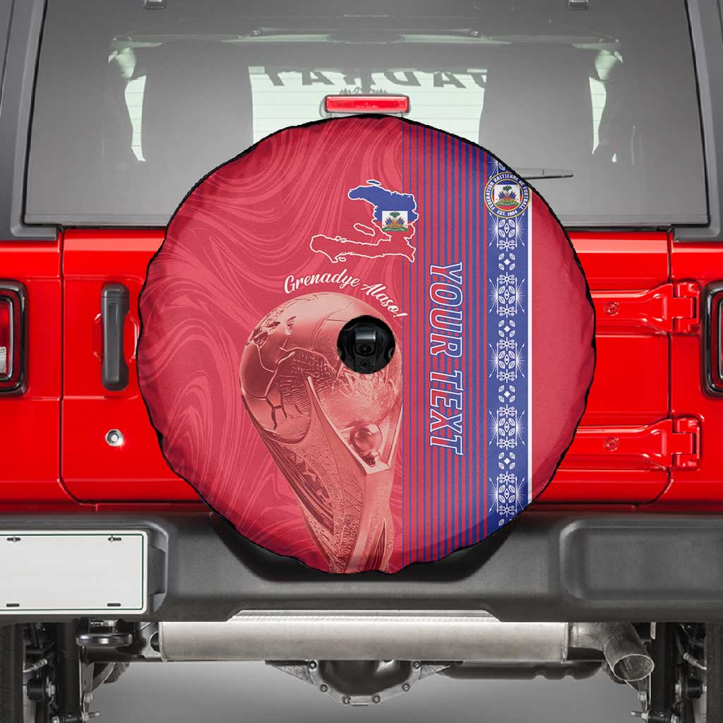 Custom Afro-Haiti Football Spare Tire Cover 2026 Grenadye Alaso Red Version - Wonder Print Shop