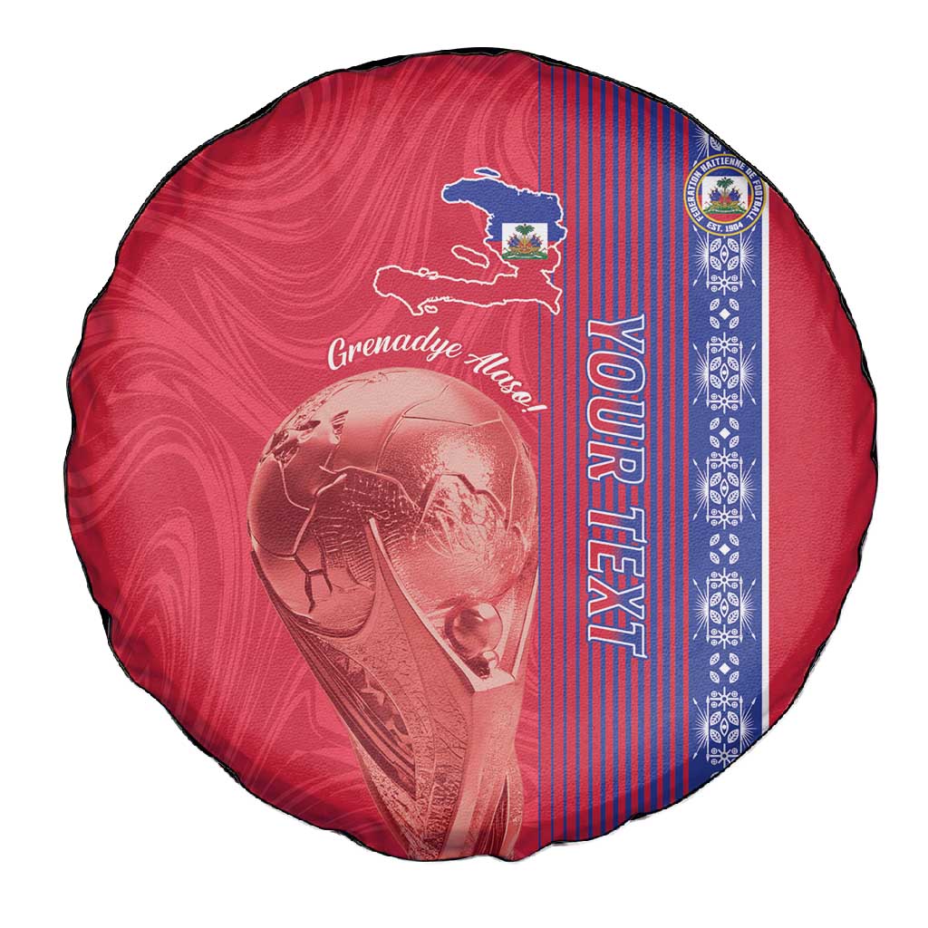 Custom Afro-Haiti Football Spare Tire Cover 2026 Grenadye Alaso Red Version - Wonder Print Shop