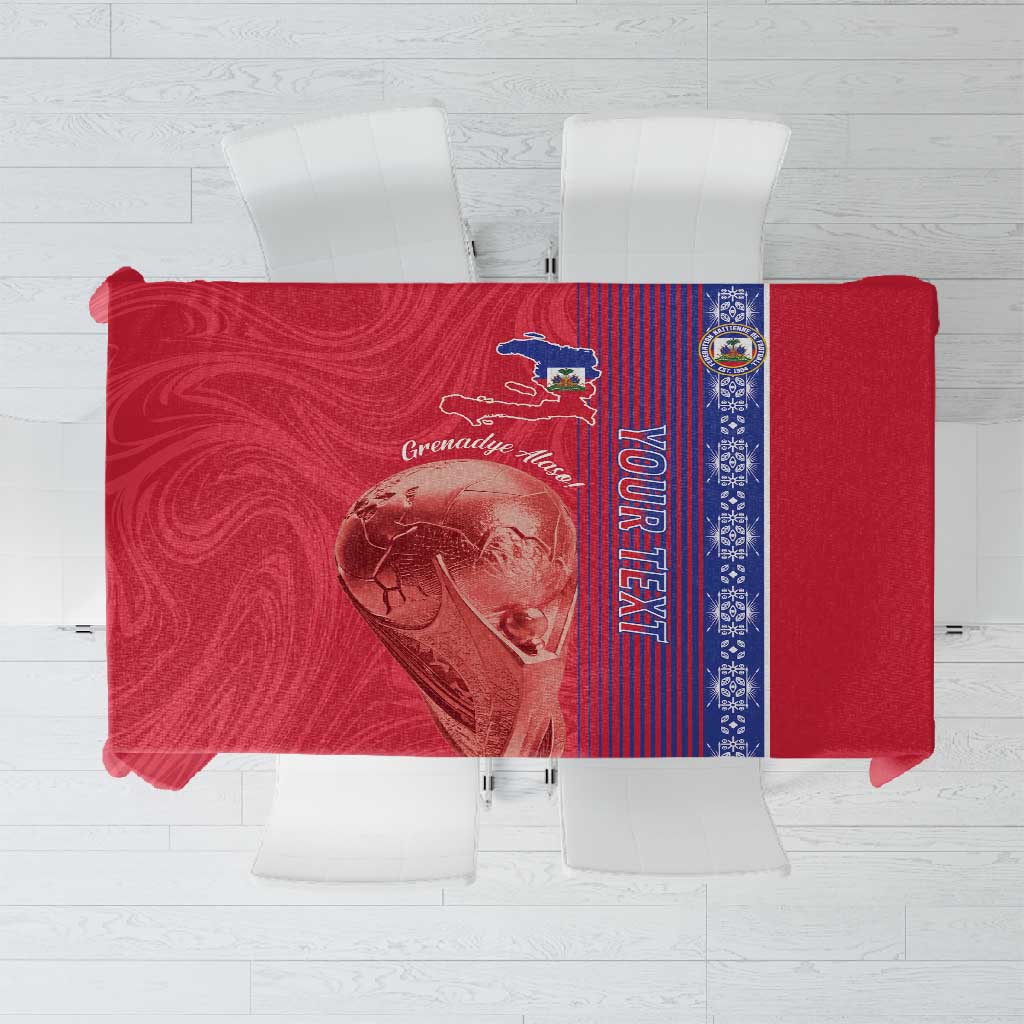 Custom Afro-Haiti Football Tablecloth 2026 Grenadye Alaso Red Version - Wonder Print Shop