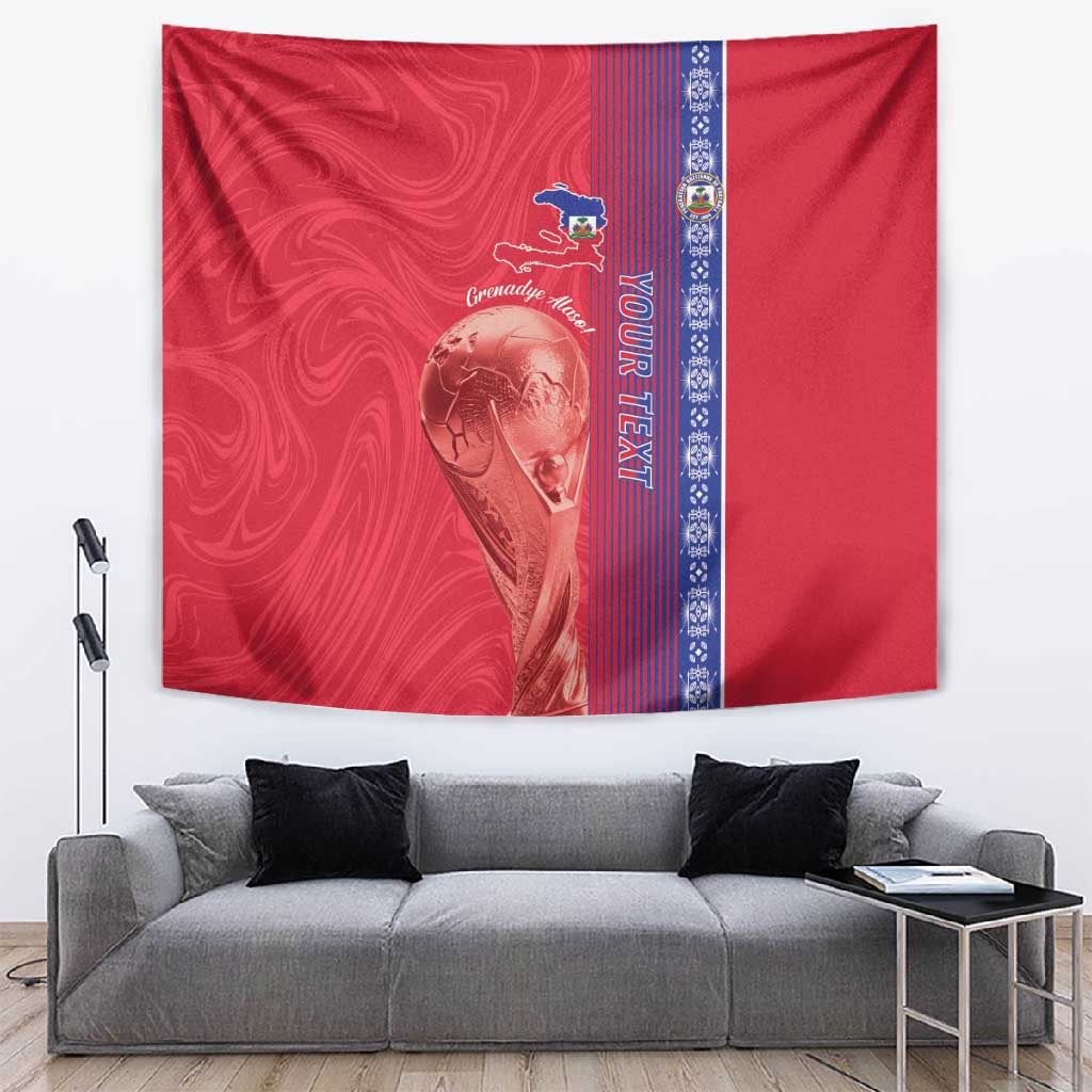 Custom Afro-Haiti Football Tapestry 2026 Grenadye Alaso Red Version - Wonder Print Shop