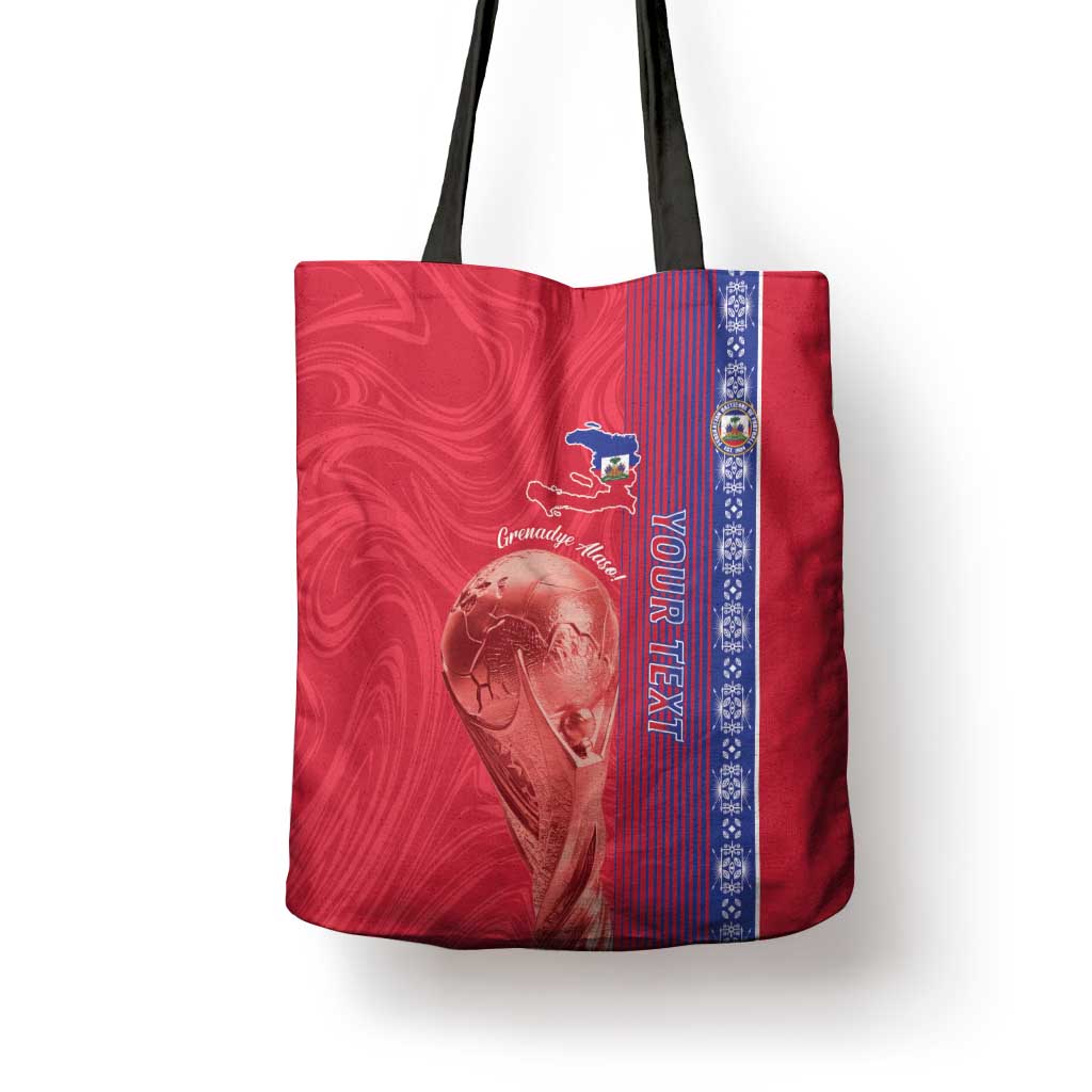 Custom Afro-Haiti Football Tote Bag 2026 Grenadye Alaso Red Version - Wonder Print Shop