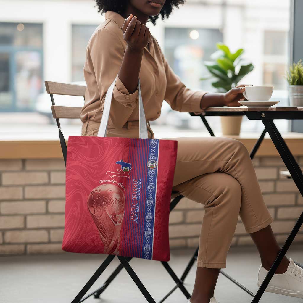 Custom Afro-Haiti Football Tote Bag 2026 Grenadye Alaso Red Version - Wonder Print Shop