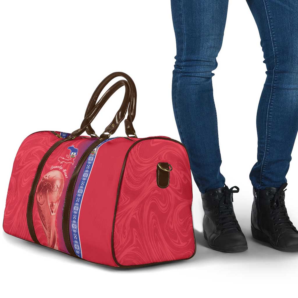 Custom Afro-Haiti Football Travel Bag 2026 Grenadye Alaso Red Version - Wonder Print Shop