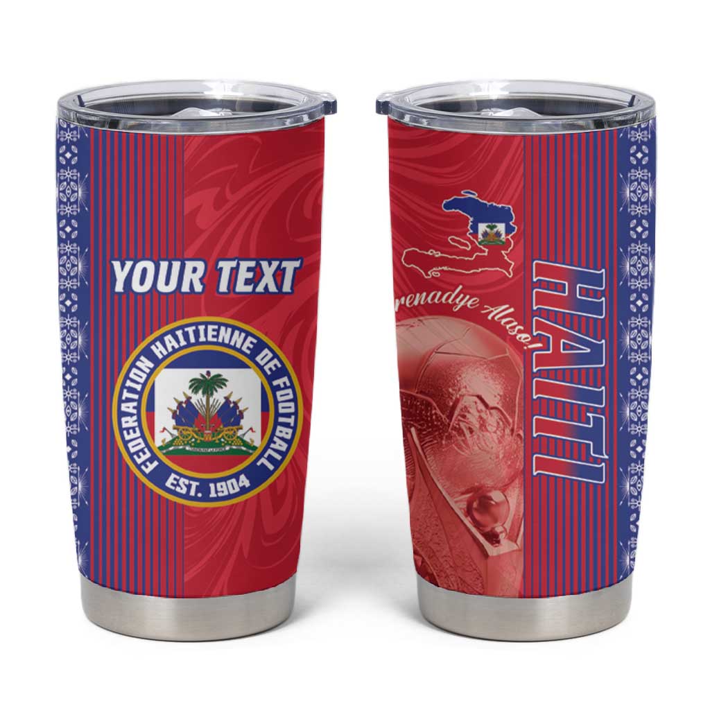 Custom Afro-Haiti Football Tumbler Cup 2026 Grenadye Alaso Red Version - Wonder Print Shop