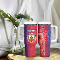 Custom Afro-Haiti Football Tumbler With Handle 2026 Grenadye Alaso Red Version - Wonder Print Shop