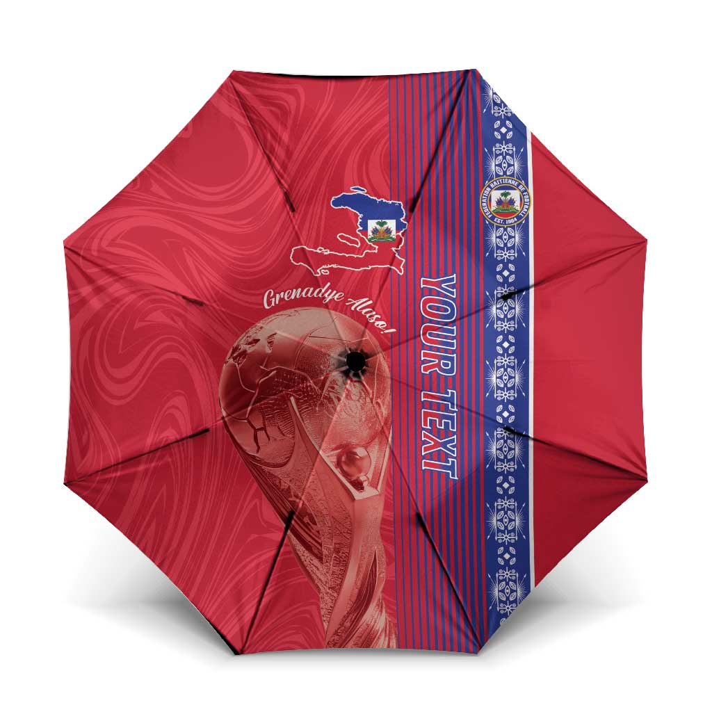 Custom Afro-Haiti Football Umbrella 2026 Grenadye Alaso Red Version - Wonder Print Shop