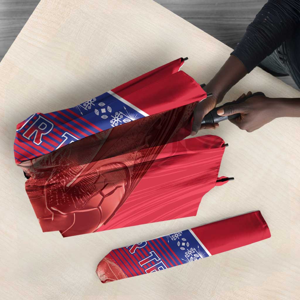 Custom Afro-Haiti Football Umbrella 2026 Grenadye Alaso Red Version - Wonder Print Shop