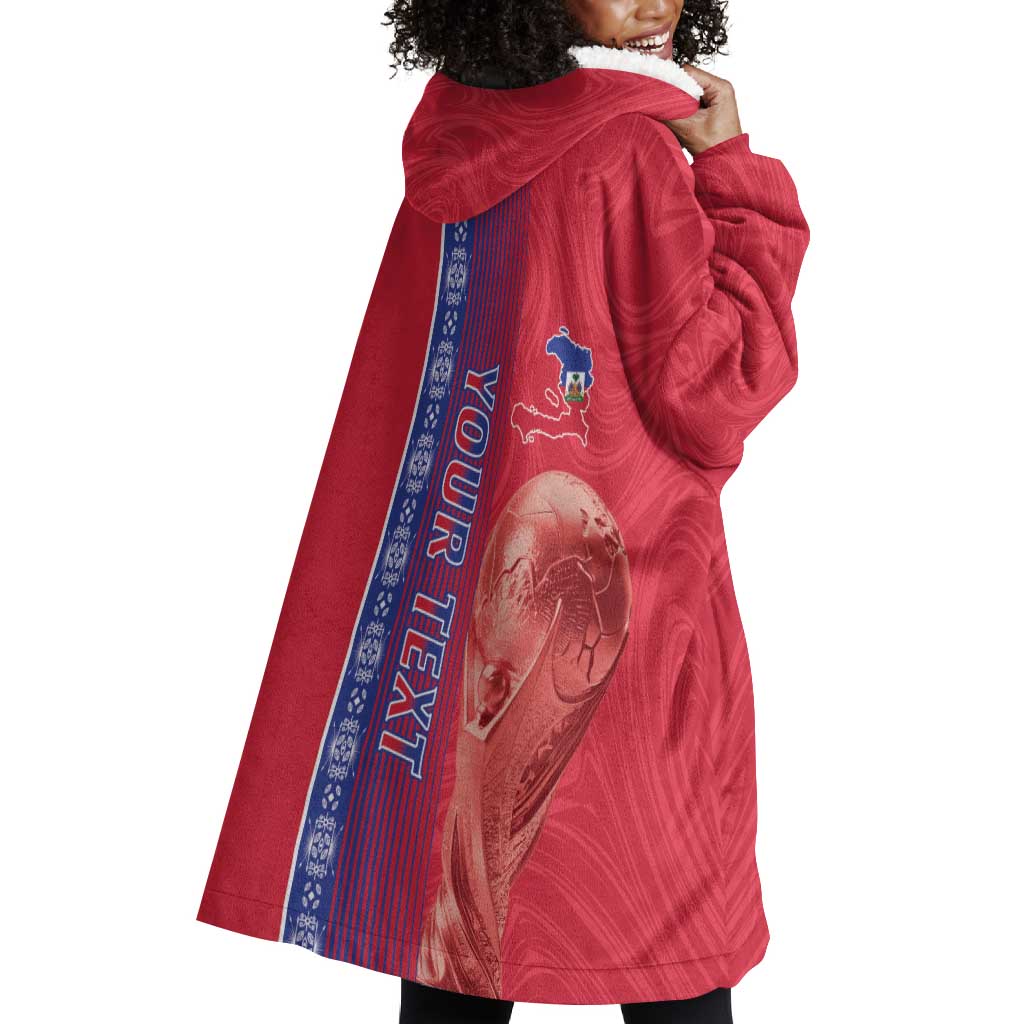 Custom Afro-Haiti Football Wearable Blanket Hoodie 2026 Grenadye Alaso Red Version - Wonder Print Shop