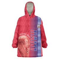 Custom Afro-Haiti Football Wearable Blanket Hoodie 2026 Grenadye Alaso Red Version - Wonder Print Shop