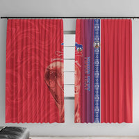 Custom Afro-Haiti Football Window Curtain 2026 Grenadye Alaso Red Version - Wonder Print Shop