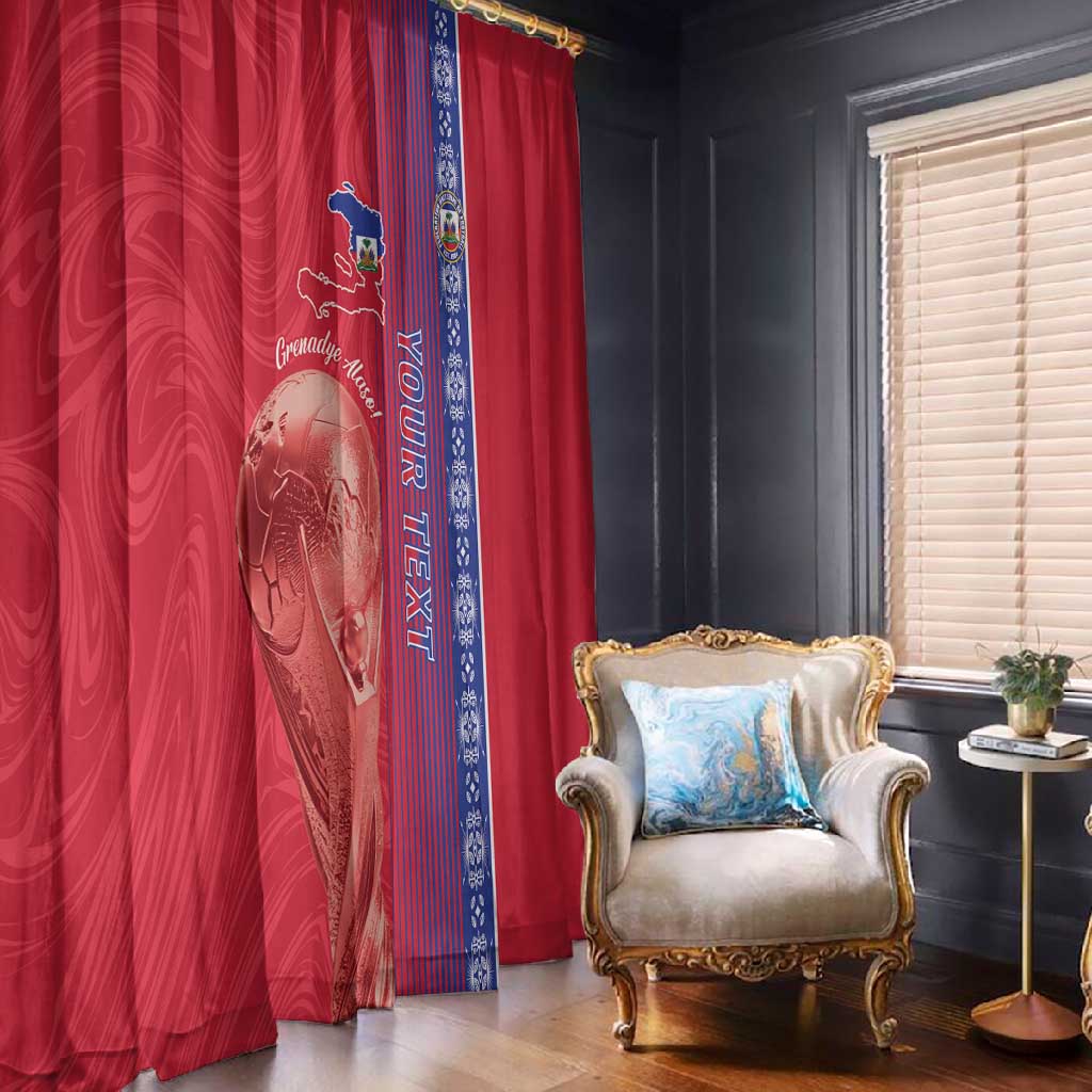 Custom Afro-Haiti Football Window Curtain 2026 Grenadye Alaso Red Version - Wonder Print Shop