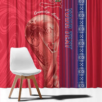 Custom Afro-Haiti Football Window Curtain 2026 Grenadye Alaso Red Version - Wonder Print Shop