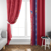 Custom Afro-Haiti Football Window Curtain 2026 Grenadye Alaso Red Version - Wonder Print Shop