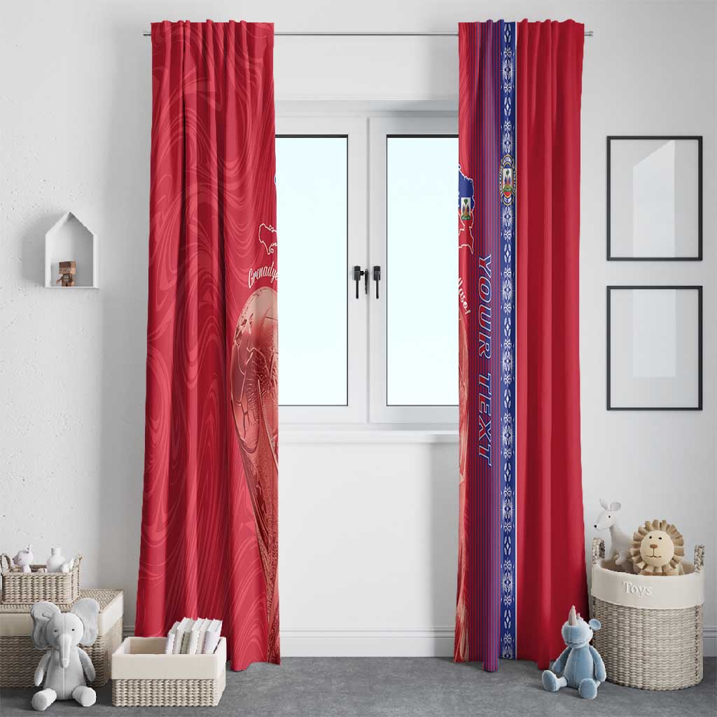 Custom Afro-Haiti Football Window Curtain 2026 Grenadye Alaso Red Version - Wonder Print Shop