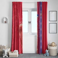 Custom Afro-Haiti Football Window Curtain 2026 Grenadye Alaso Red Version - Wonder Print Shop