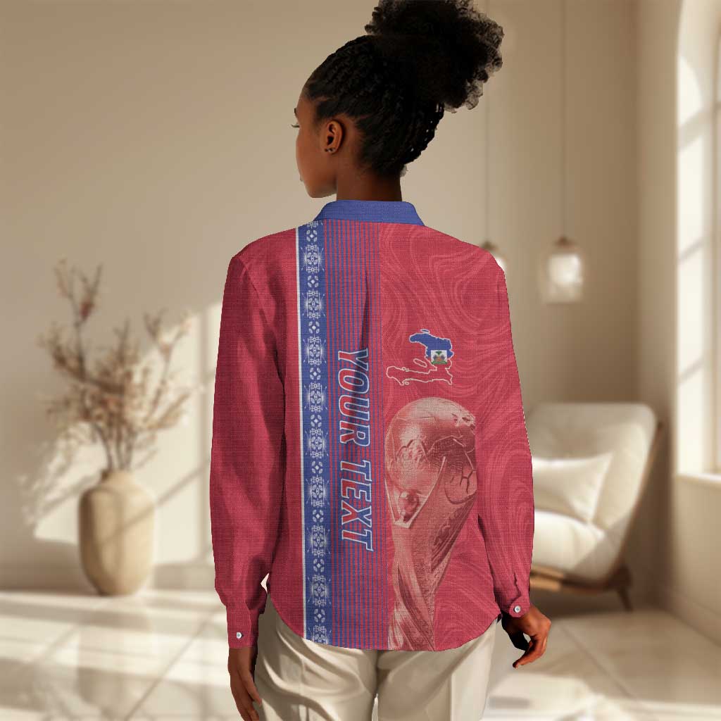 Custom Afro-Haiti Football Women Casual Shirt 2026 Grenadye Alaso Red Version - Wonder Print Shop
