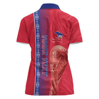 Custom Afro-Haiti Football Women Polo Shirt 2026 Grenadye Alaso Red Version LT14