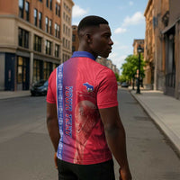 Custom Afro-Haiti Football Zipper Polo Shirt 2026 Grenadye Alaso Red Version - Wonder Print Shop