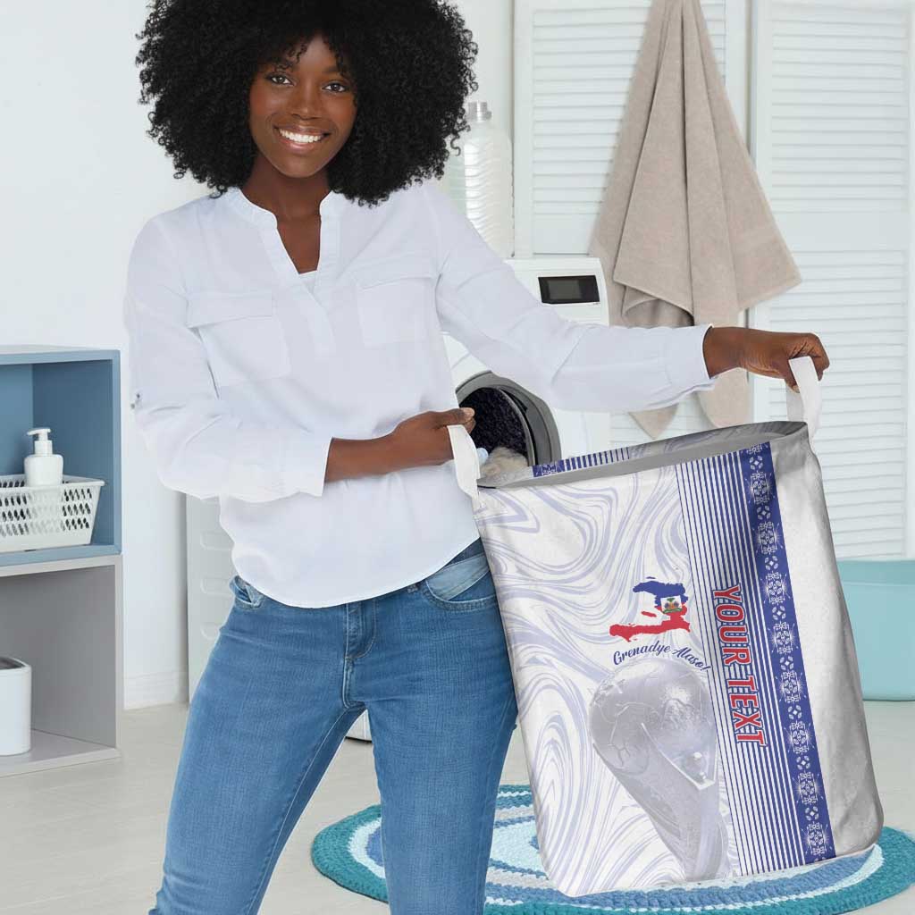 Custom Afro-Haiti Football Laundry Basket 2026 Grenadye Alaso White Version - Wonder Print Shop